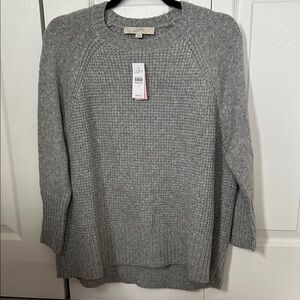 LOFT Women's Heather Gray Crew Neck Sweater size Small NWT